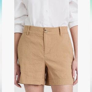 Vince | Casual Linen Blend Shorts in Almond Size 12